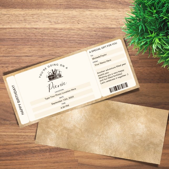 Överraskning Boarding Biljett Picknick Födelsedags Inbjudningar (Skapare uppladdad)