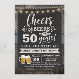 Överraskning Cheers and Beers 50:e Födelsedag Inbjudningar