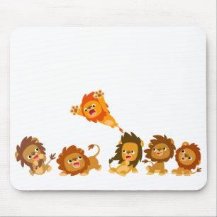 Överraskning!" Cute Tecknad Lejon Mousepad Musmatta