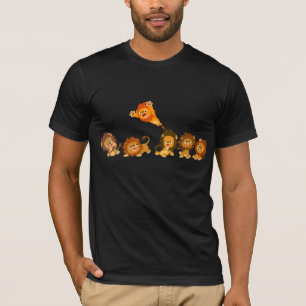 Överraskning!" Cute Tecknad Lejon T-Shirt
