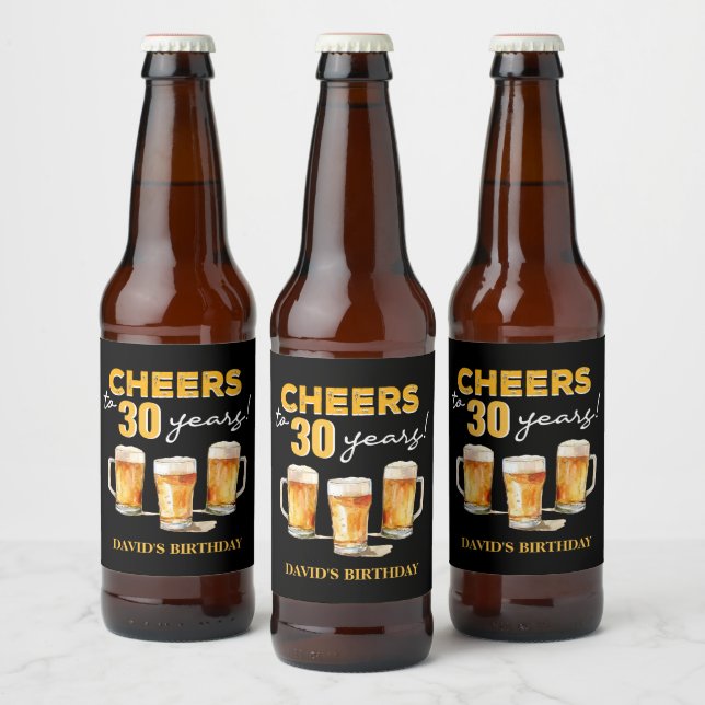 Överraskning Födelsedagsfest med Cheers och Öl Ölflaska Etikett (Flaskor)