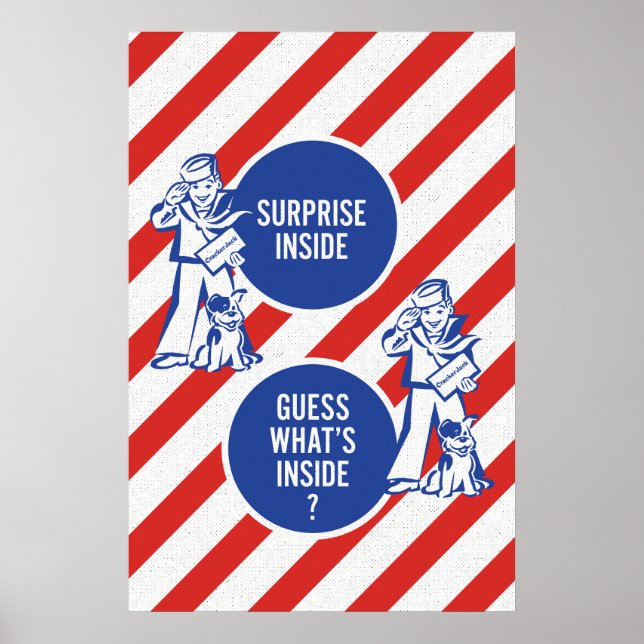 Överraskning Inuti – Vintagegodis Box Väggkonsttry Poster (Framsidan)