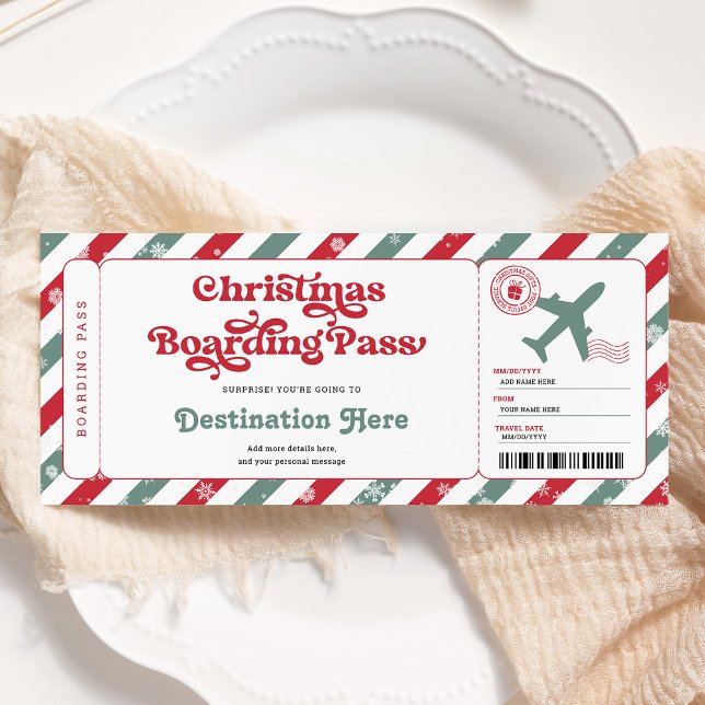 Överraskning Jul Boarding Pass Gåvobiljett  Inbjudningar (Skapare uppladdad)