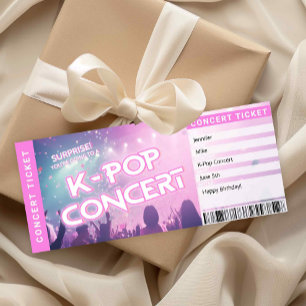Överraskning K-Pop-konsertbiljett Fanpresent Upptä Inbjudningar