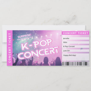 Överraskning K-Pop-konsertbiljett Fanpresent Upptä Inbjudningar