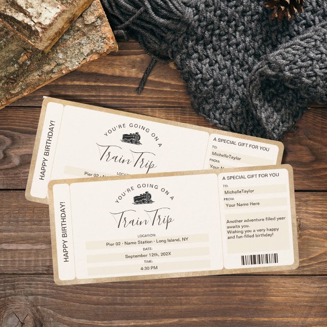 Överraskning Ombordstigningskort Tågbiljett Resa Inbjudningar (Skapare uppladdad)