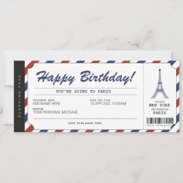 Överraskning Paris Resa Boarding Pass Semesterbilj Inbjudningar