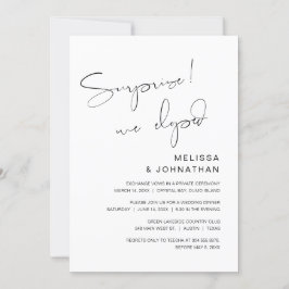 Överraskning, vi rymde, Bröllopsfestinbjudan Inbjudningar