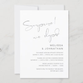 Överraskning, vi rymmer, Bröllopsfest för de som r Inbjudningar