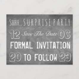 Överraskningsfest Inbjudan Spara Datum Kritstavla