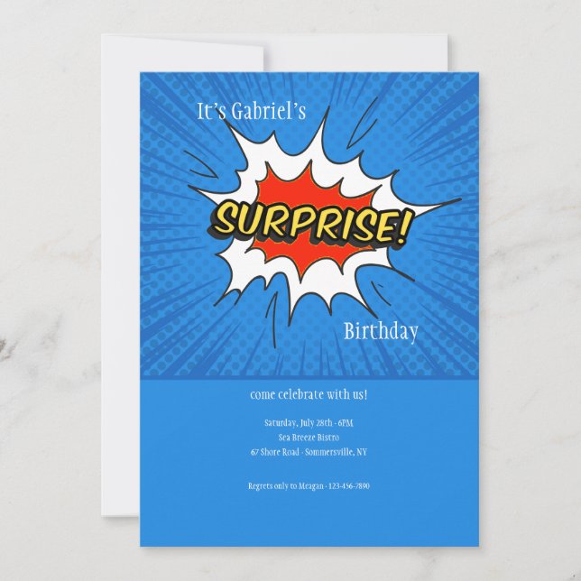 Överraskningsfest Inbjudningar (Framsida)