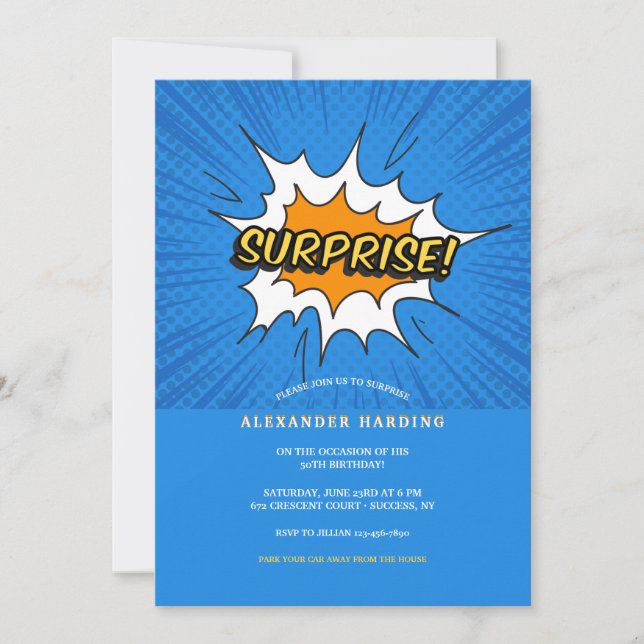 Överraskningsfest Inbjudningar (Framsida)