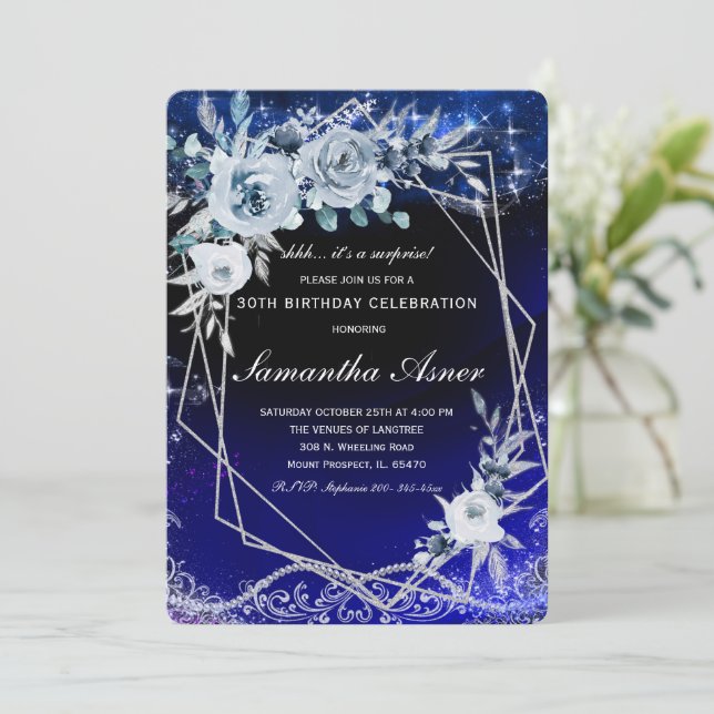 Överraskningsfödelsedagsinbjudan Mall (Stående Fram)