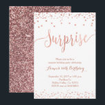 Överraskningsinbjudan till födelsedag i roséguld inbjudningar<br><div class="desc">Överraskningsinbjudan till födelsedag i roséguld med glitterbakgrund i falskt roséguld,  perfekt för den trendiga födelsedagen.</div>