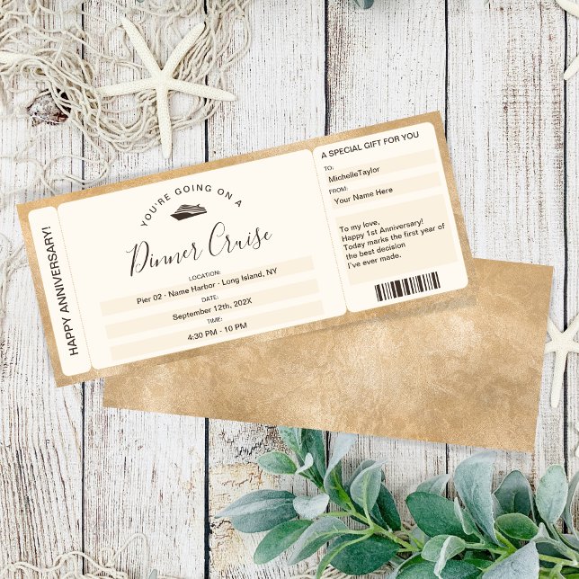 Överraskningskupong Boardingbiljett Kryssningsmidd Inbjudningar (Skapare uppladdad)