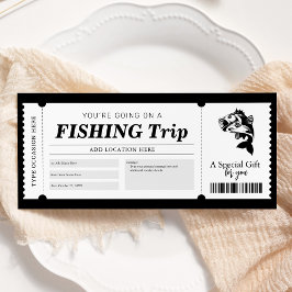 Överraskningspresent Kupong Fiskeutflykt Inbjudningar