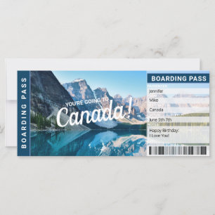 Överraskningsresa Kanada Boarding Pass Present Bil