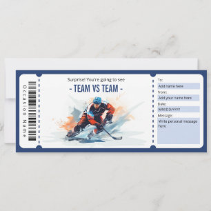Överrastintyg för hockey Game Biljett Inbjudningar