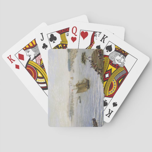 Överrrakning på frontlinjen av armén på Estero, Casinokort (Baksidan)