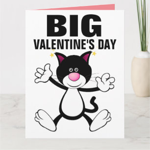 ÖVERSÄSTORLEK VALENTINSKORT MED KATT HUG KORT
