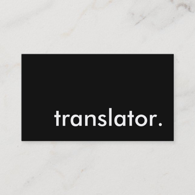 översättare. visitkort (Framsida)