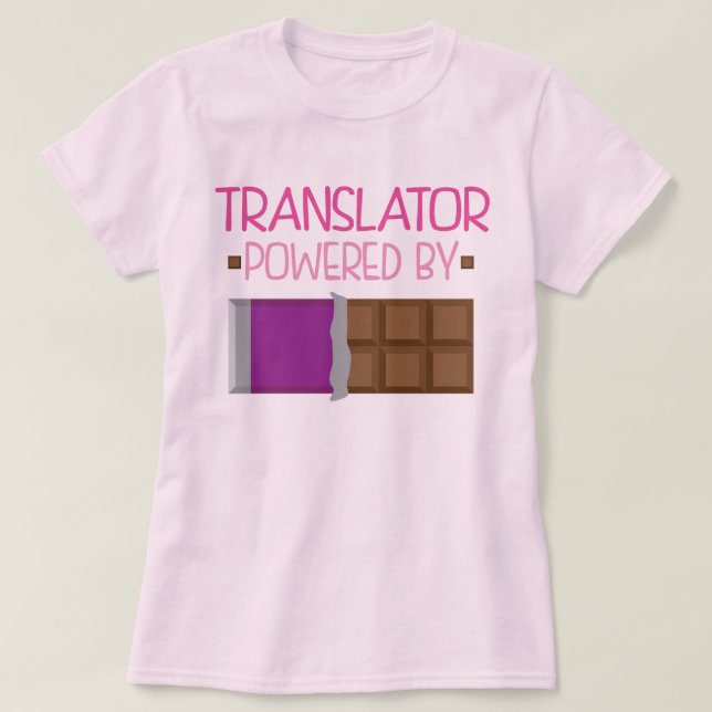 Översättarechokladgåva för henne tee shirt (Design framsida)