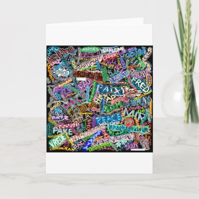 översättning för grafittifredinternationell helgkort (Framsida)