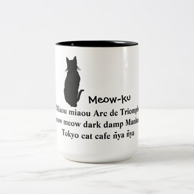 Översättningsmetod: Meow-ku Cat Mugg (Center)