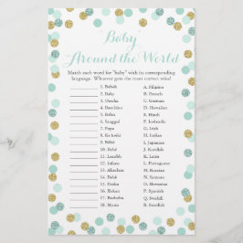 Översättningsspel för Mint & Guld Baby Värld runt
