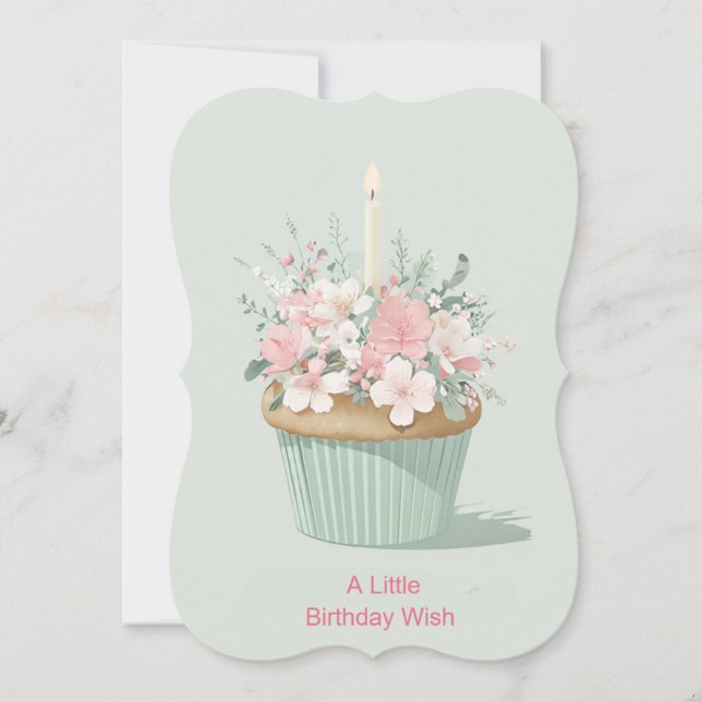 Oversiderad cupkaka, omgiven av Blommigt Dekoratio (Framsida)