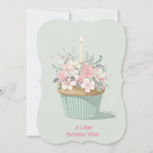 Oversiderad cupkaka, omgiven av Blommigt Dekoratio