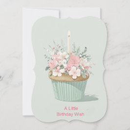 Oversiderad cupkaka, omgiven av Blommigt Dekoratio