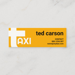 Oversifiera tjänsten Alphabet-T Bold Gult Taxi Mini Visitkort