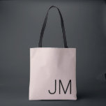 Oversifierad monogrammed Initialer  Rosa Black Tygkasse<br><div class="desc">Chic modernt monogram. Svart initialer är markerat på en solid  rosa.</div>