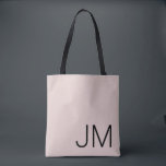 Oversifierad monogrammed Initialer  Rosa Black Tygkasse<br><div class="desc">Chic modernt monogram. Svart initialer är markerat på en solid  rosa.</div>