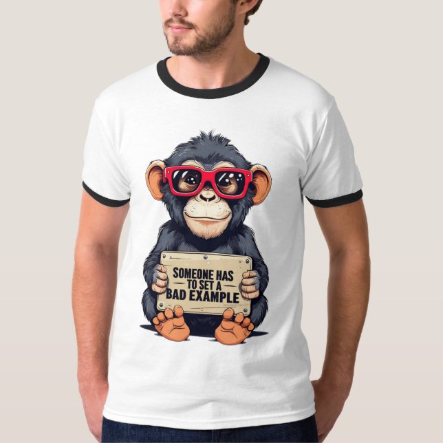 Oversifierad - skjorta I underbart monkey Graphic  T Shirt (Framsida)