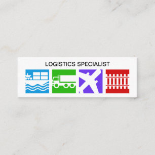 Oversikt av färgstarka logistikfilmer mini visitkort