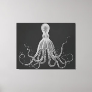 Oversikt av Octopus Triptych i Grått Canvastryck