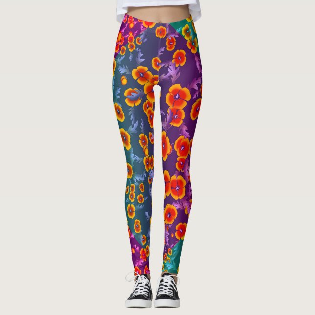 Oversikt Färg-block för diskettenhet Leggings (Framsida)