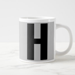Oversikt Monogram Initial i Grått och svart Jumbo Mugg