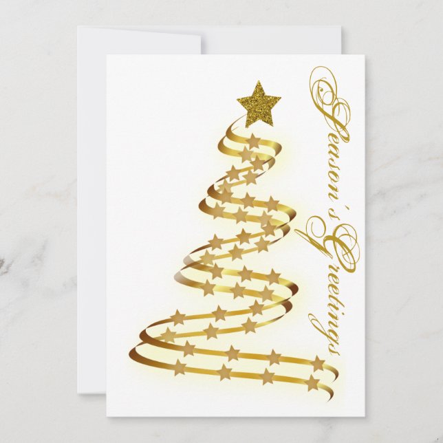 Översikt över Abstrakten för årstidsstjärnor Hälsn Julkort (Framsida)