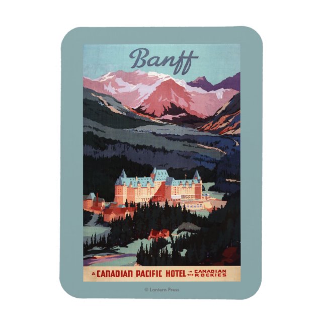 Översikt över Banff Vår Hotel-Poster Magnet (Vertikal)