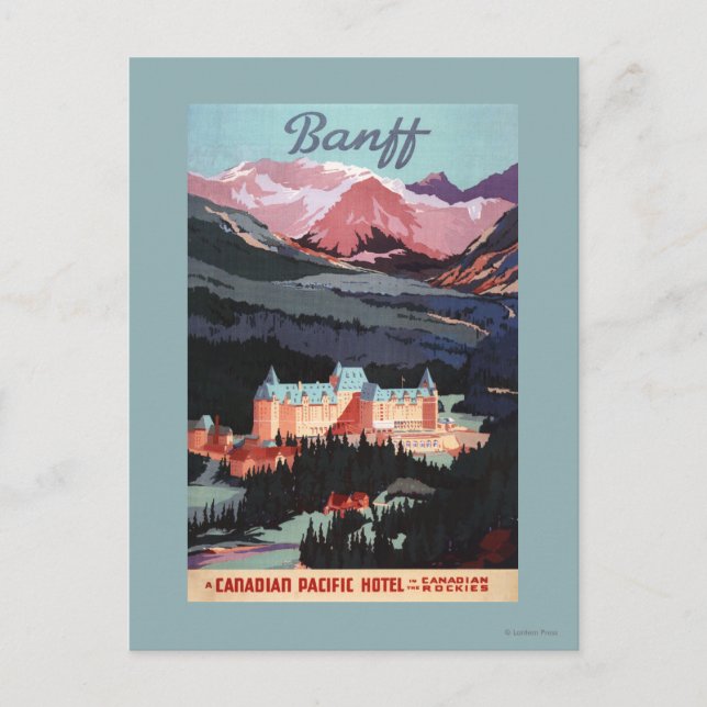 Översikt över Banff Vår Hotel-Poster Vykort (Framsida)