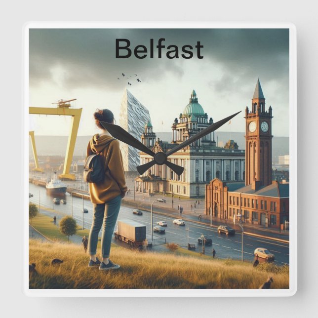 Översikt över Belfast Clock Fyrkantig Klocka (Framsida)