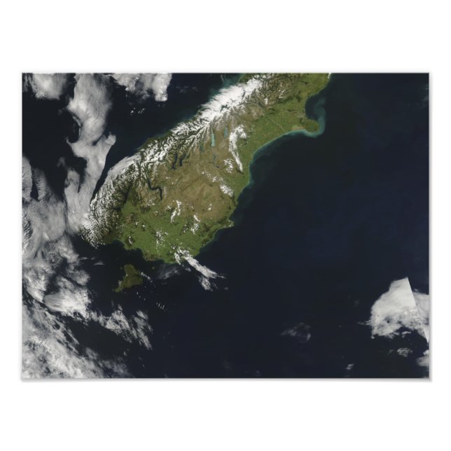 Översikt över de flesta av södra ön Nya Zeeland Fototryck (Framsidan)