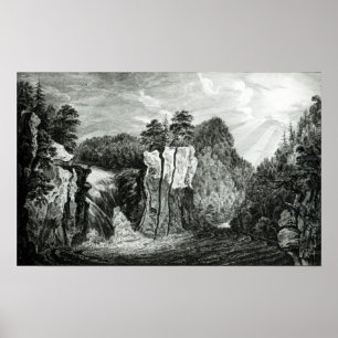 Översikt över floden Passaic Waterfall i New jerse Poster