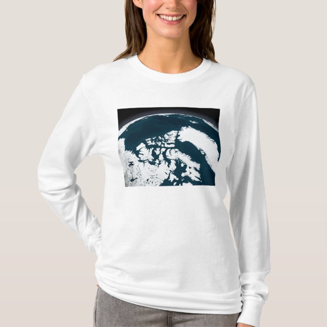 Översikt över Grönland och Arktiska havet Tee Shirt (Framsida)