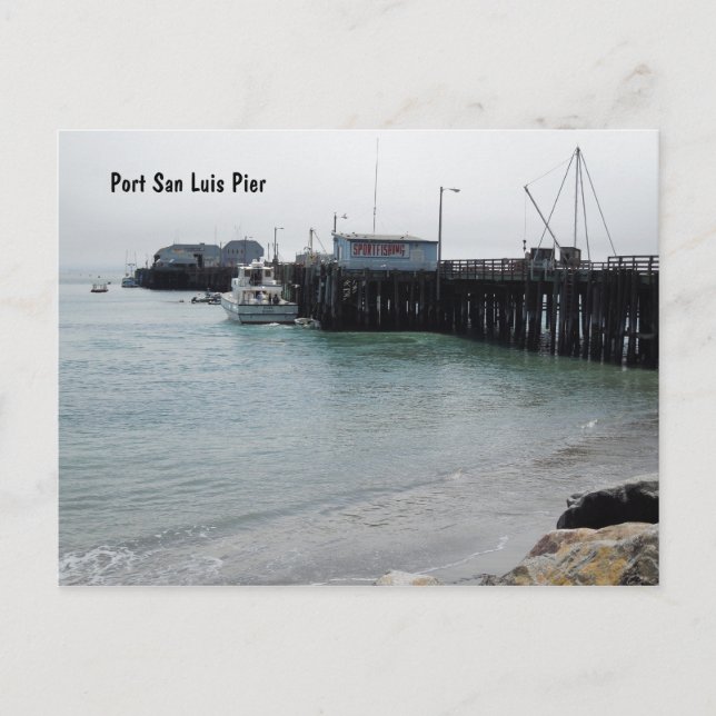 Översikt över Harford Pier, Port San Luis, Avila Vykort (Framsida)