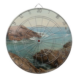 Översikt över havet (kustlandskap) (marin miljö) darttavla