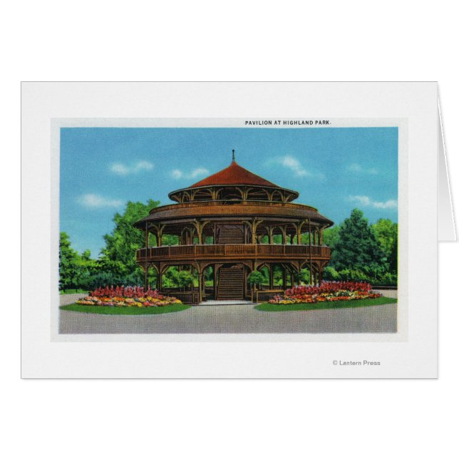 Översikt över Höglandsparken Pavilion Hälsningskort (Framsidan Horizontal)